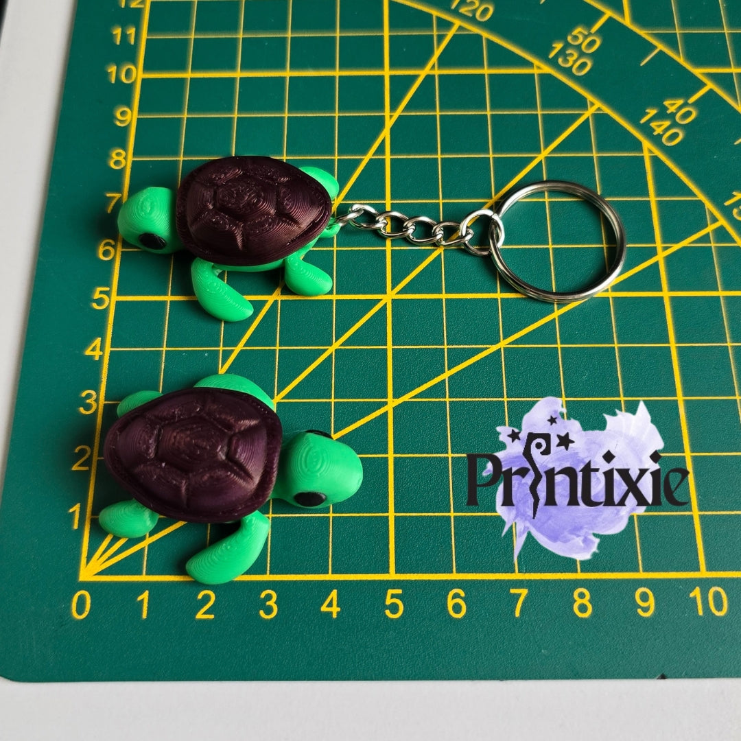 Turtle Minixie® – Flexible 3D Printed Tiny Turtle Toy, Custom Keychain & Decoration
