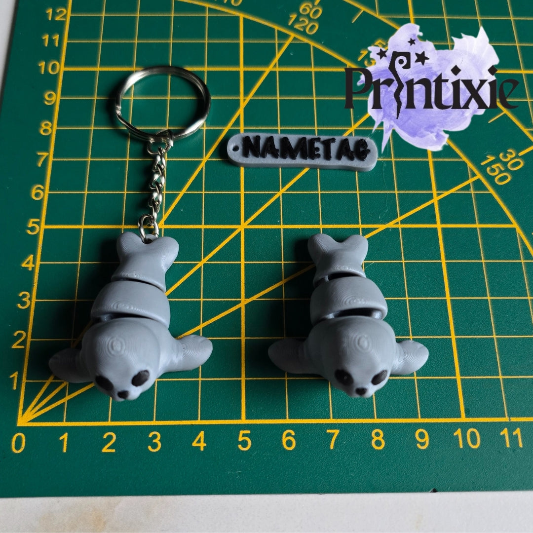Seal Minixie®  – Flexible 3D Printed Tiny Ocean Toy, Custom Keychain & Decoration
