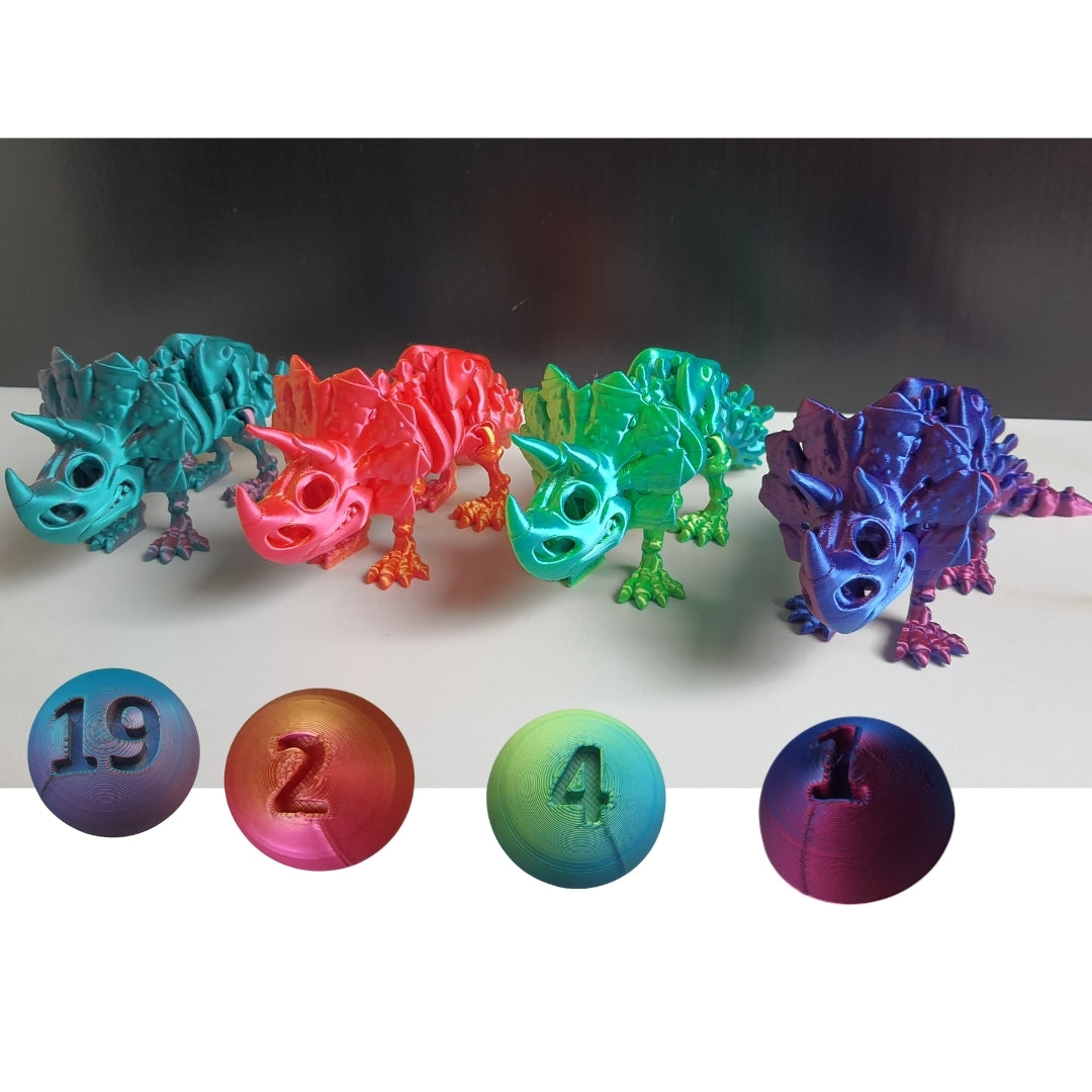 Triceratops– Flexible 3D-Printed Dinosaur Toy & Collector’s Item & Decor