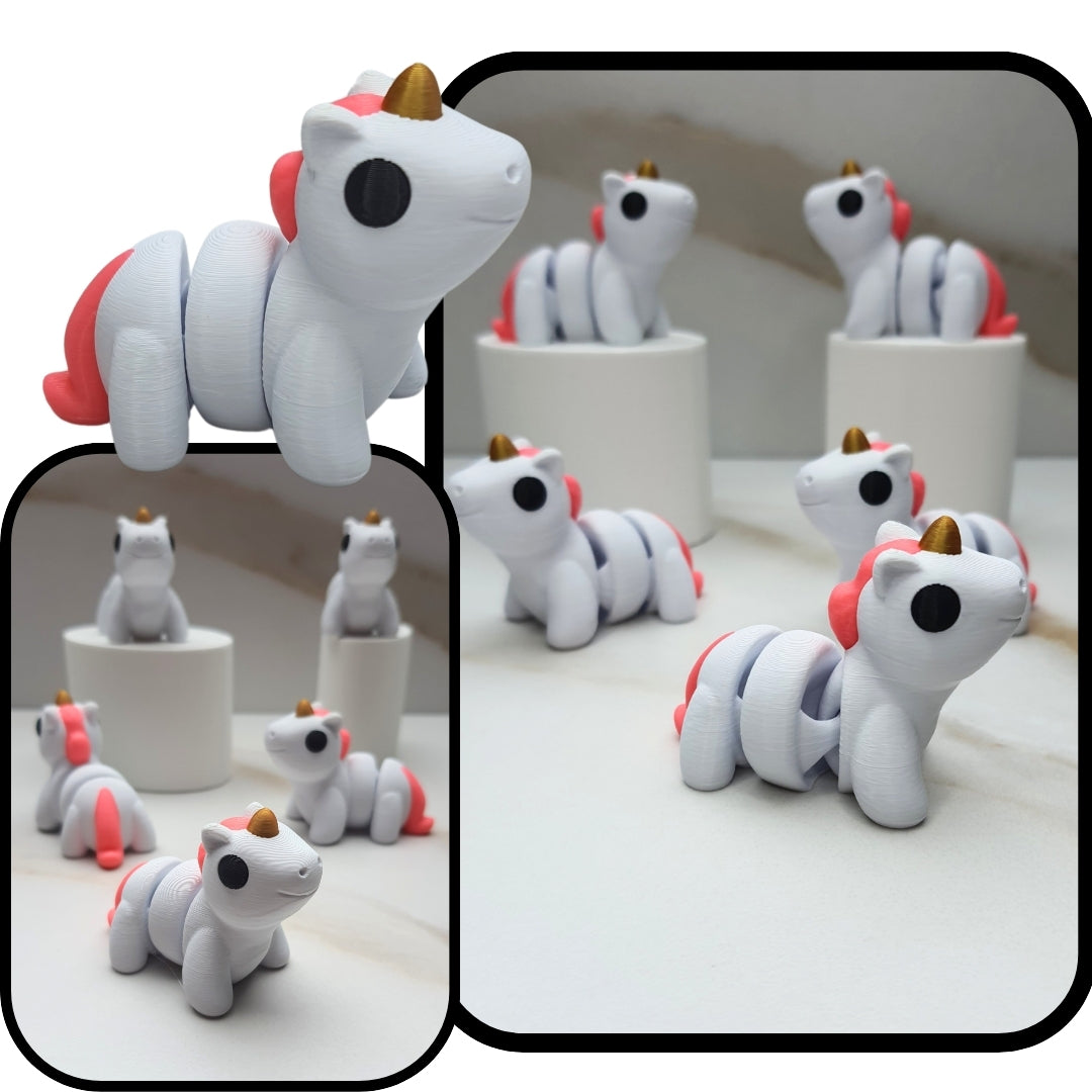 Unicorn Minixie® – Flexible 3D Printed Tiny Fantasy Toy, Custom Keychain & Decoration