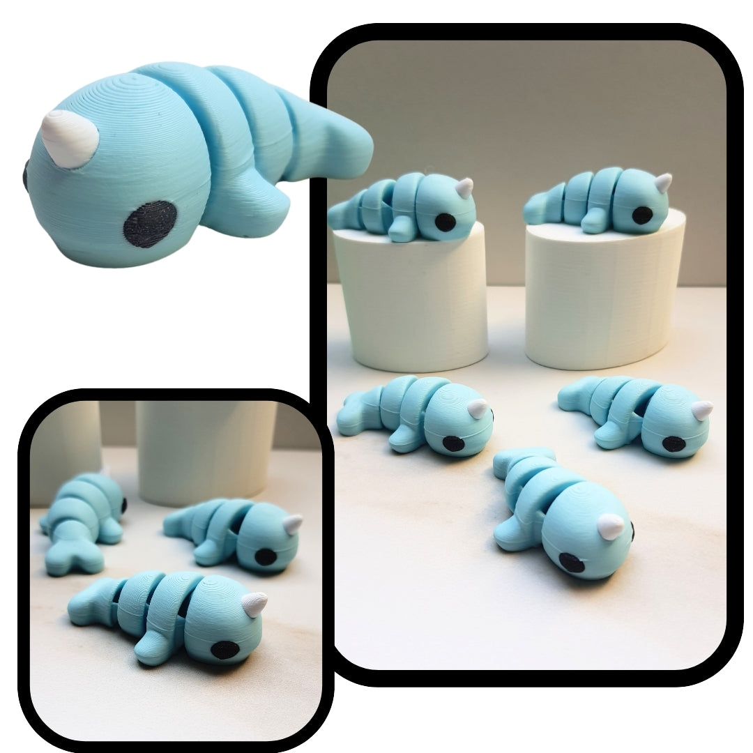 Narwhal Minixie® – Flexible 3D Printed Tiny Sea Unicorn Toy, Custom Keychain & Decoration