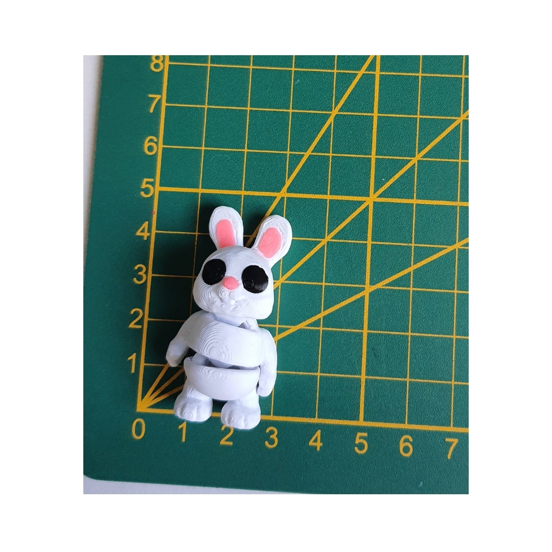 Standing Bunny Minixie® – Flexible 3D Printed Tiny Rabbit Toy, Custom Keychain & Decoration