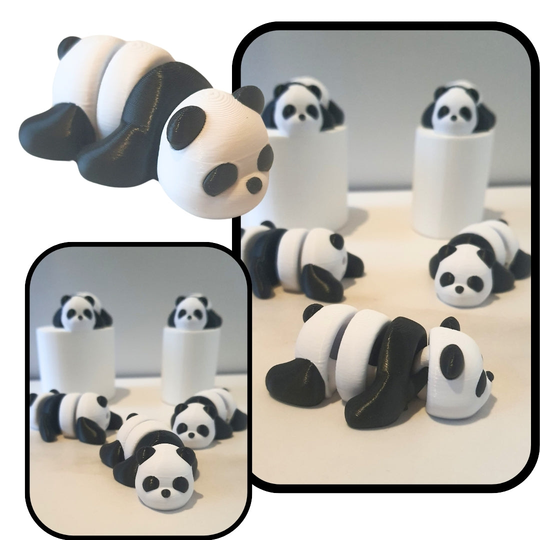 Panda Minixie® – Flexible 3D Printed Tiny Animal Toy, Custom Keychain & Decoration