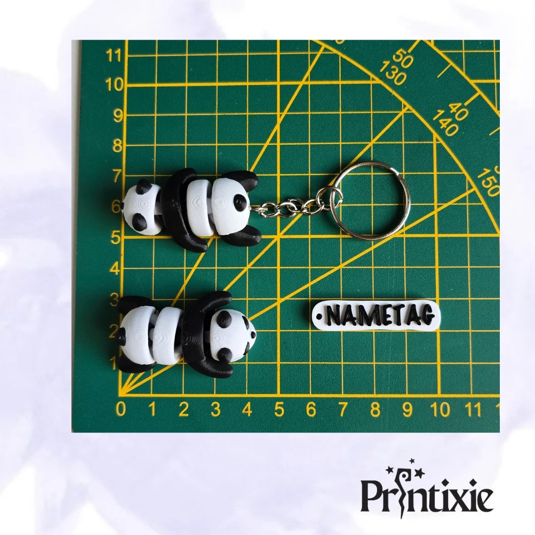 Panda Minixie® – Flexible 3D Printed Tiny Animal Toy, Custom Keychain & Decoration