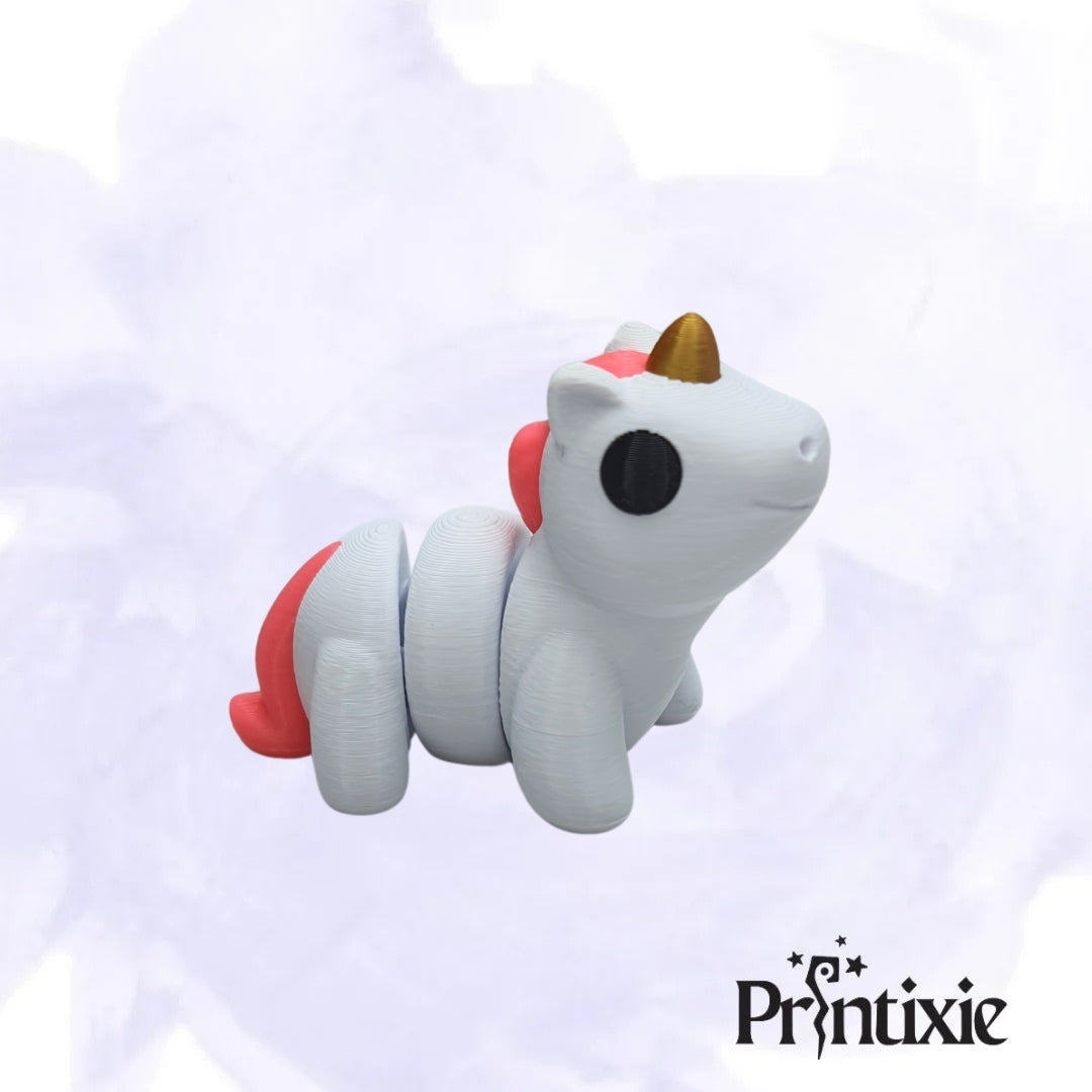 Unicorn Minixie® – Flexible 3D Printed Tiny Fantasy Toy, Custom Keychain & Decoration