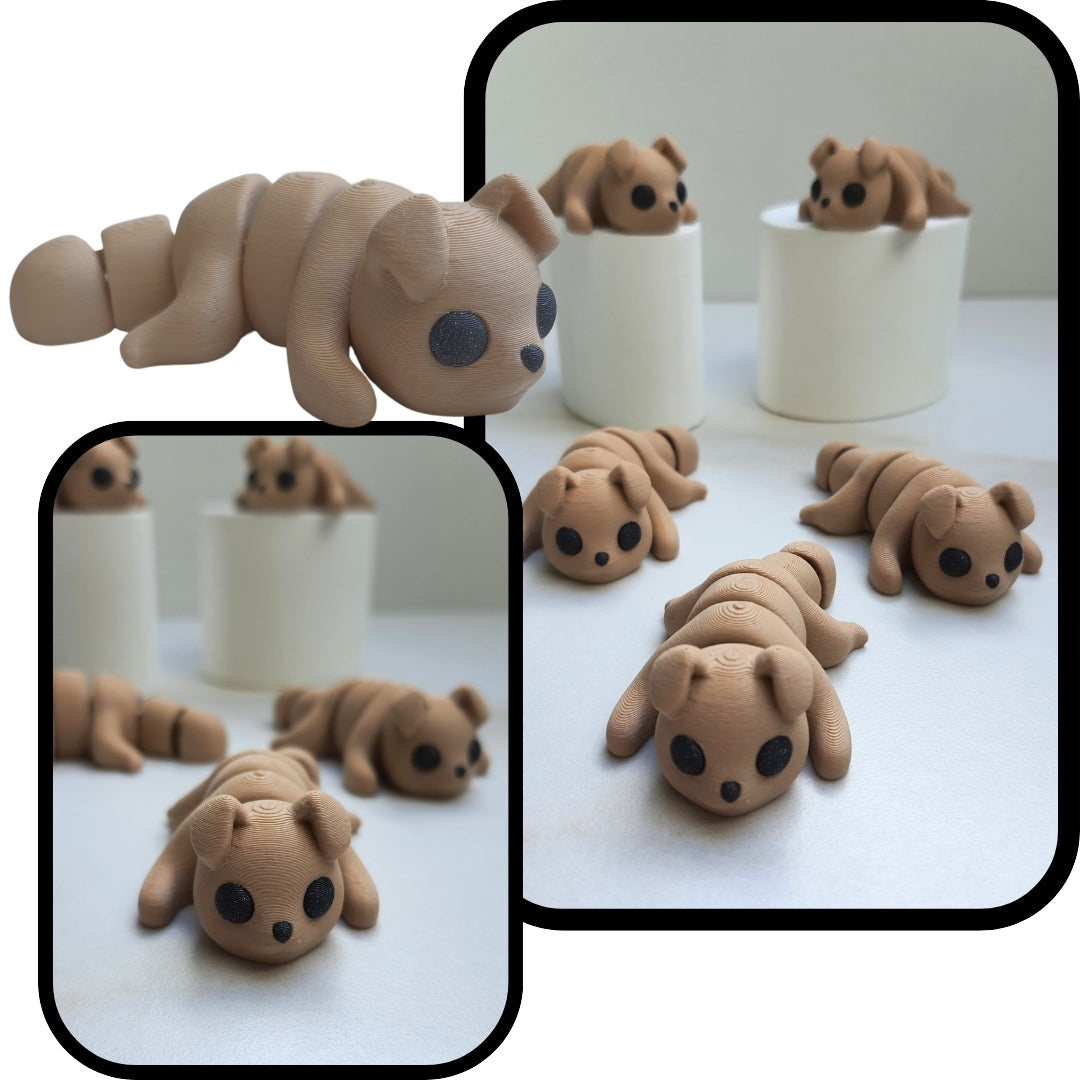 Dog Minixie® – Flexible 3D Printed Tiny Puppy Toy, Custom Keychain & Decoration