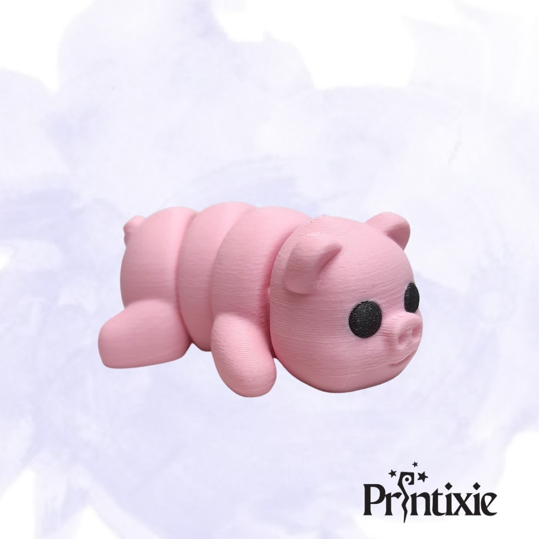 Pig Minixie® – Flexible 3D Printed Tiny Farm Animal Toy, Custom Keychain & Decoration