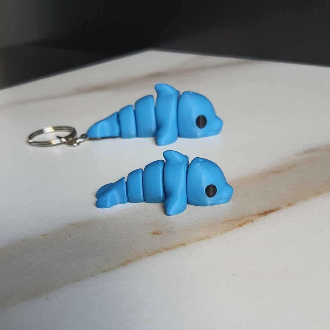 Dolphin Minixie® – Flexible 3D Printed Tiny Ocean Toy, Custom Keychain & Decoration