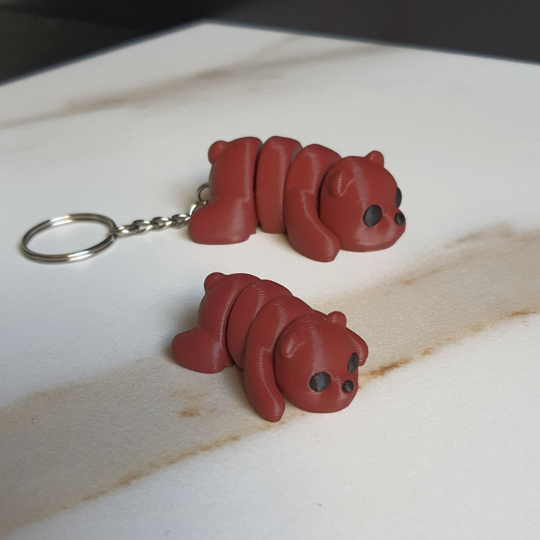Tiny Brown Bear 3D Printed - Flexible Toy, Custom Keychain & Decoration