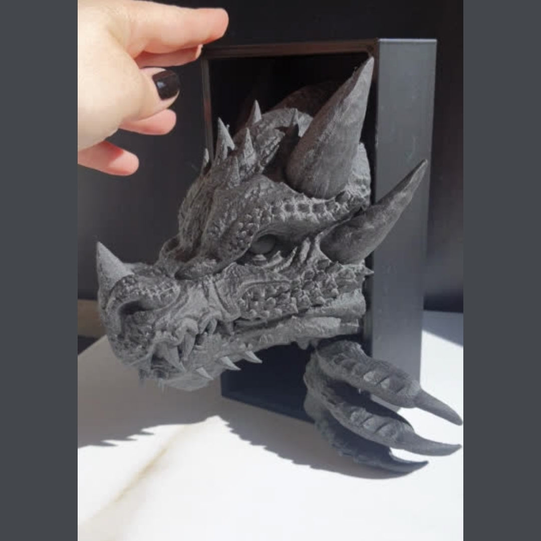 Dragon Book Nook – 3D Printed Fantasy Bookshelf Insert