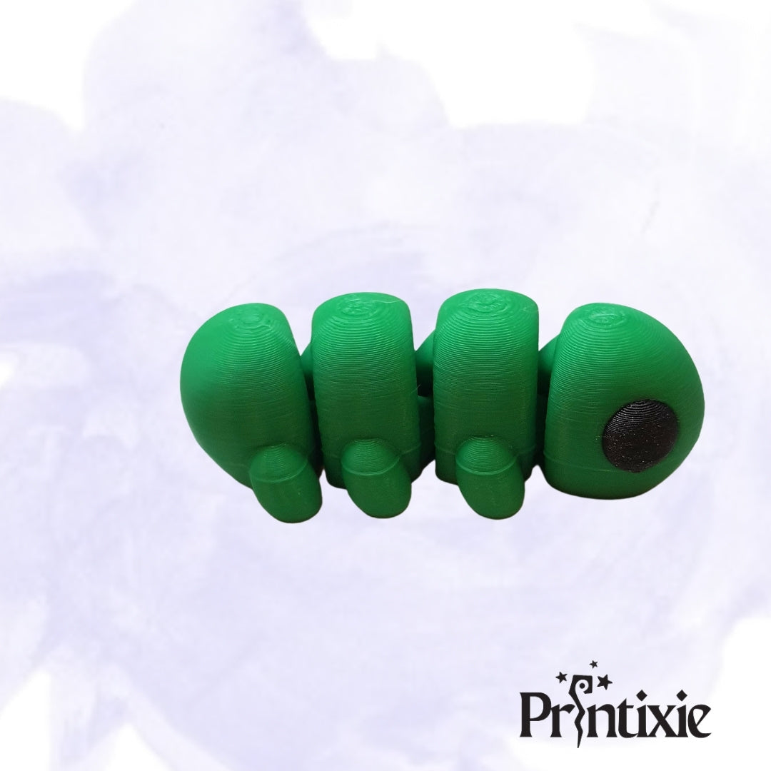 Caterpillar Minixie® – Flexible 3D Printed Tiny Garden Toy, Custom Keychain & Decoration