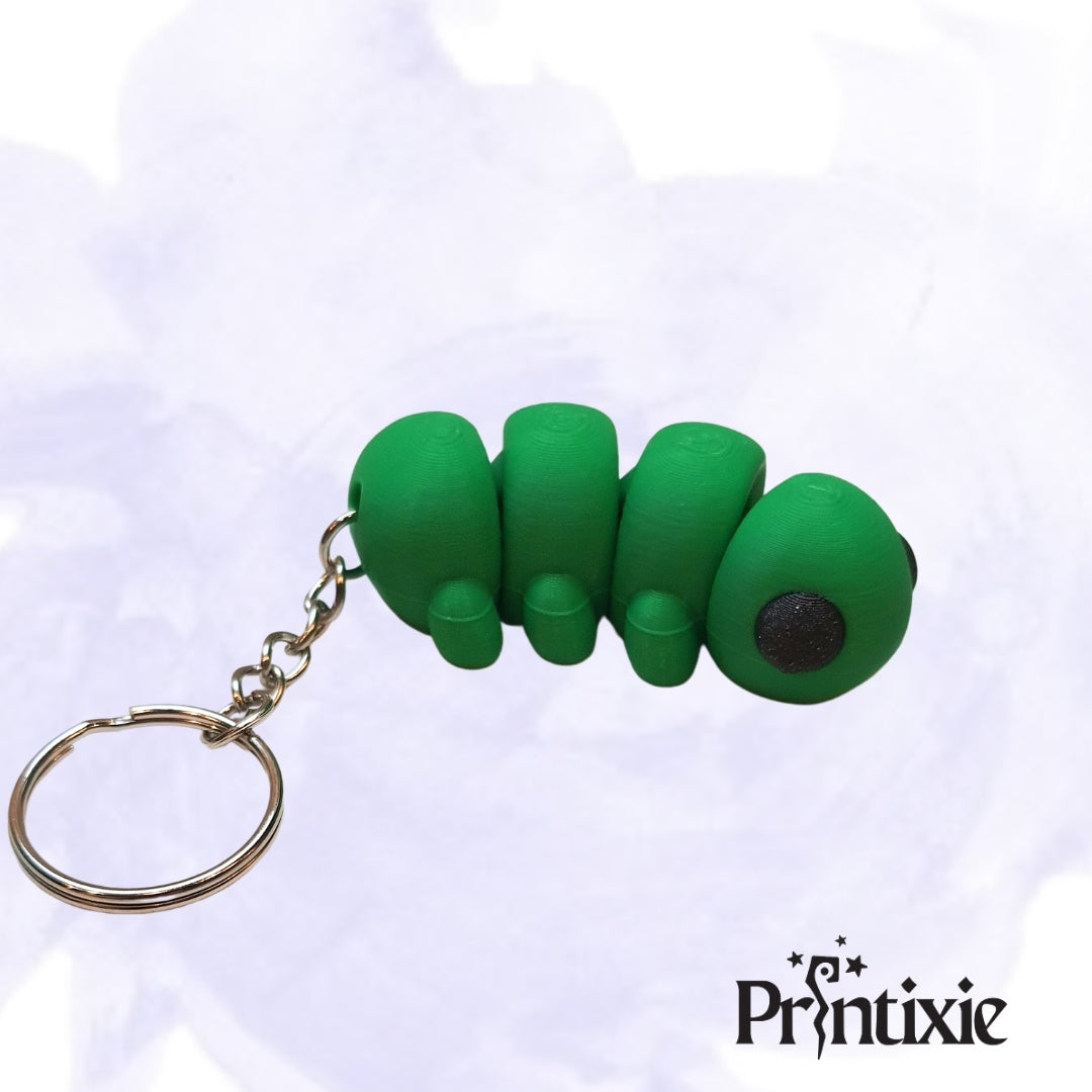 Caterpillar Minixie® – Flexible 3D Printed Tiny Garden Toy, Custom Keychain & Decoration