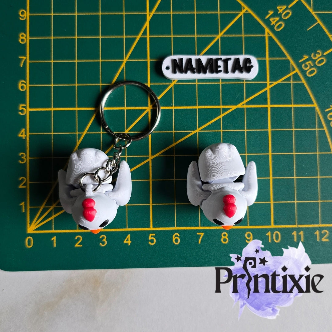 Chicken Minixie® – Flexible 3D Printed Tiny Farm Animal Toy, Custom Keychain & Decoration