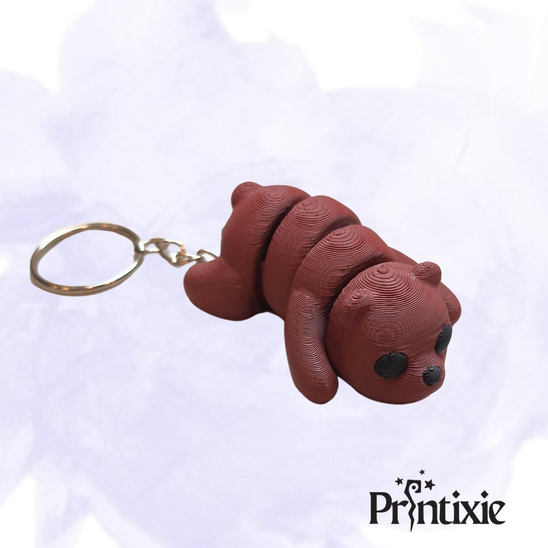 Tiny Brown Bear 3D Printed - Flexible Toy, Custom Keychain & Decoration