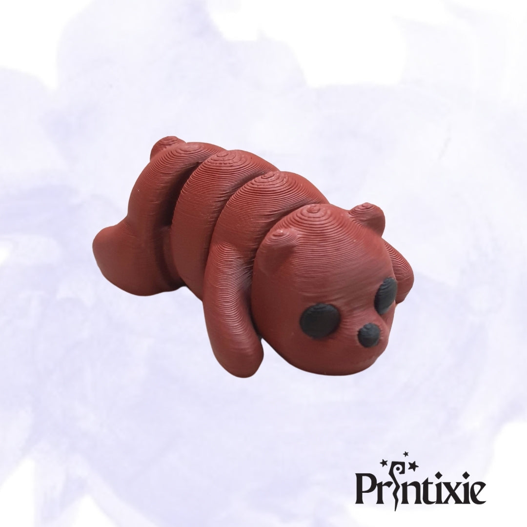 Tiny Brown Bear 3D Printed - Flexible Toy, Custom Keychain & Decoration