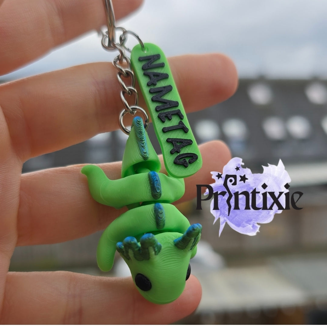 Axolotl Minixie® keychain with nametag by Printixie