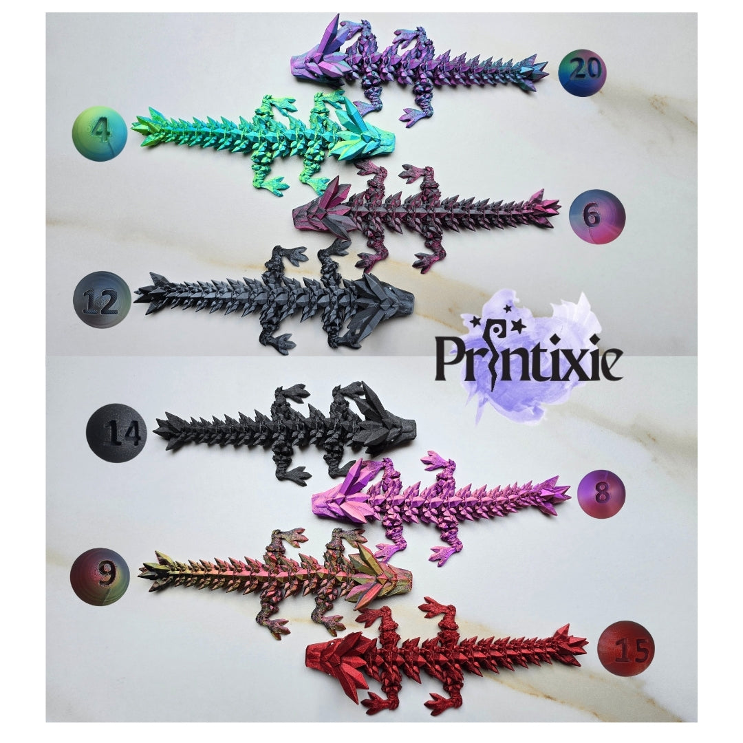 Baby Crystal Dragon by Printixie some color options