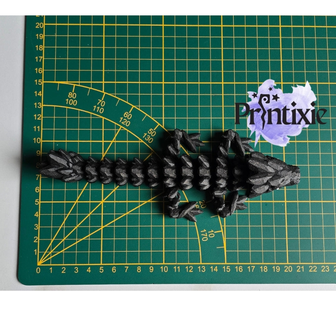 Printixie baby gemstone dragon – flexible 3D printed fantasy toy for collectors - Size photo