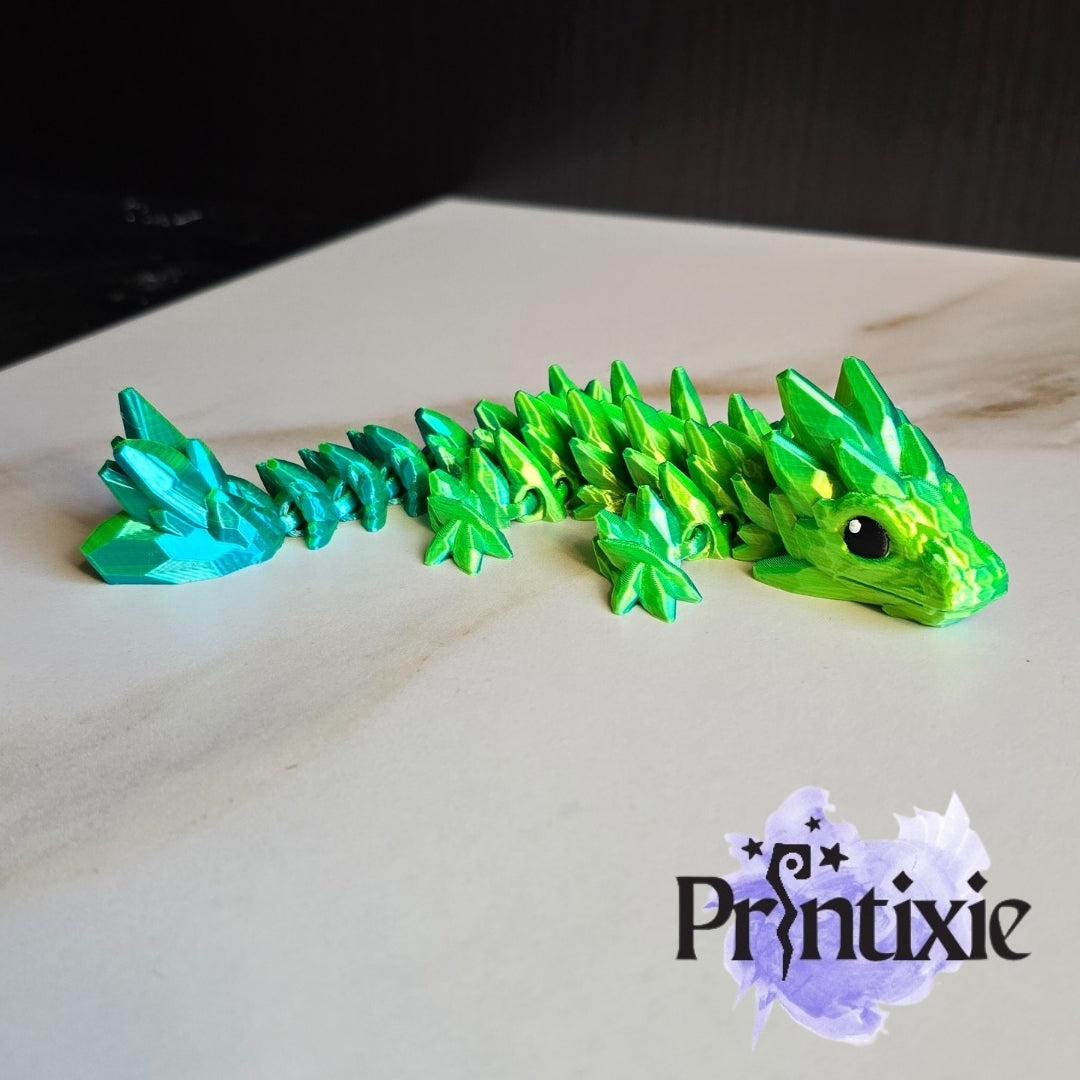 Printixie baby gemstone dragon – flexible 3D printed fantasy toy for collectors