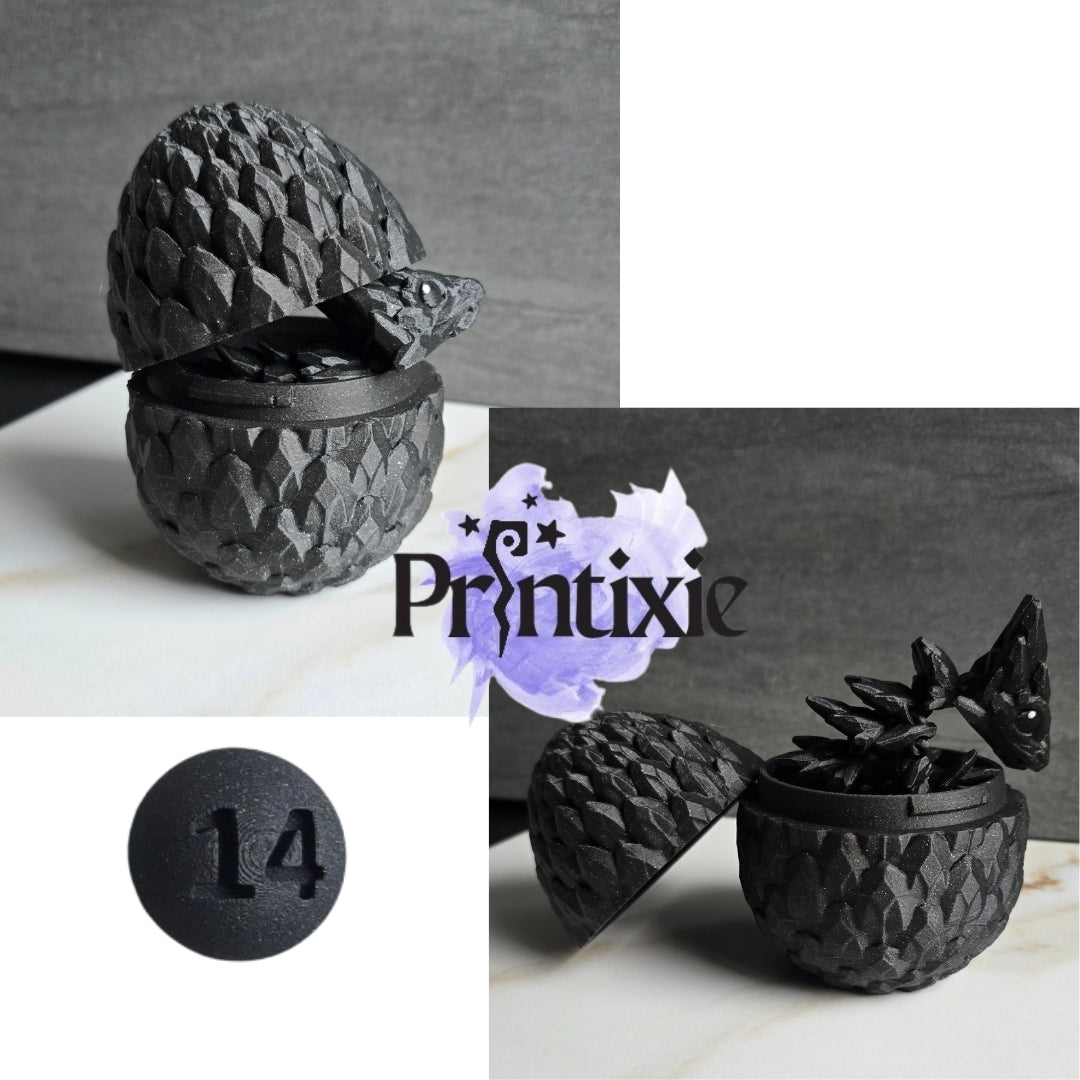 Printixie baby gemstone dragon – with Large Dragon Egg
