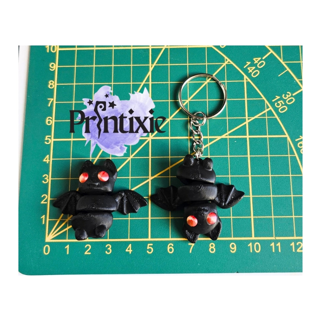 Tiny Bat 3D Printed – Flexible Toy, Keychain & Desk Decor - Size | Printixie