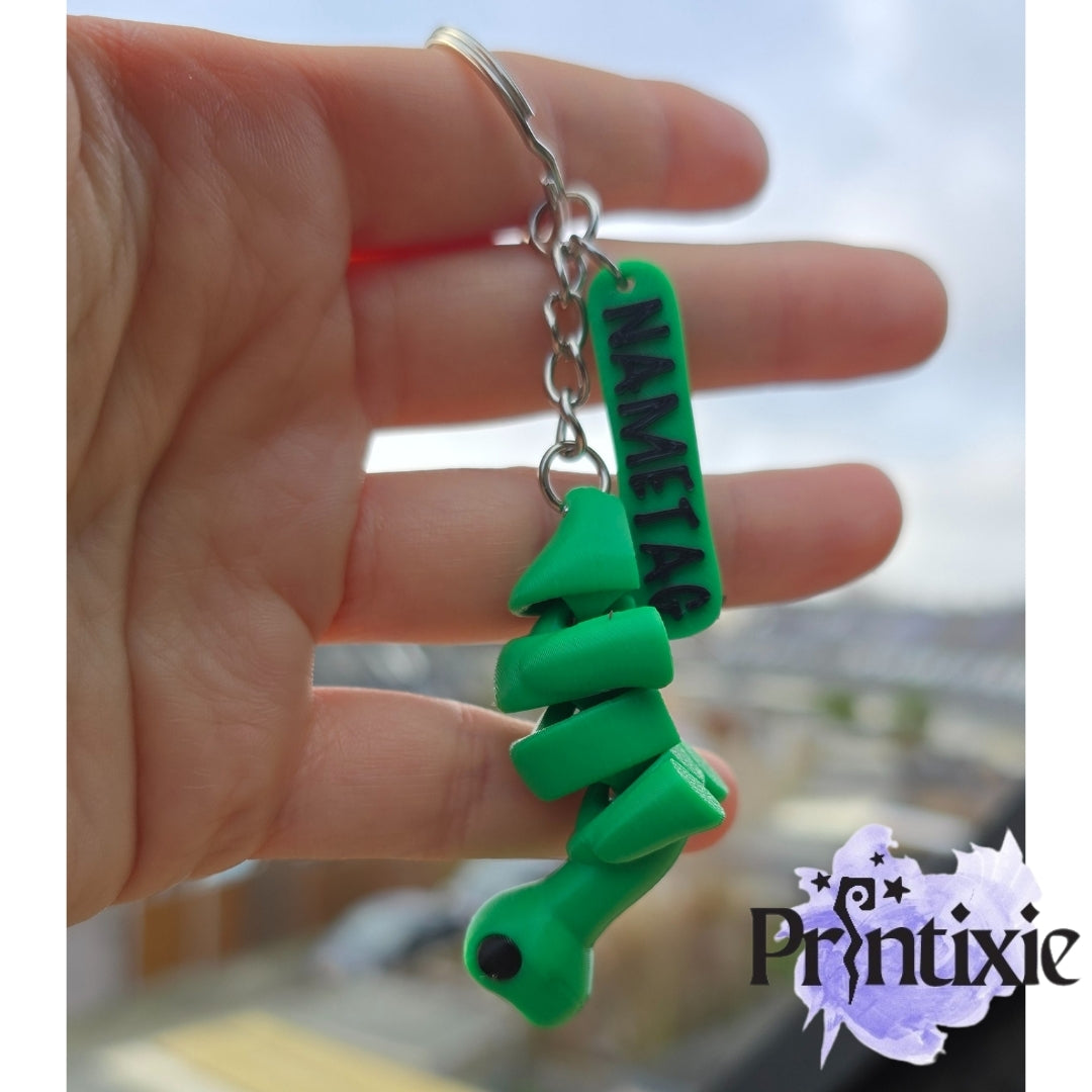 Brontosaurus Minixie Keychain with nametag