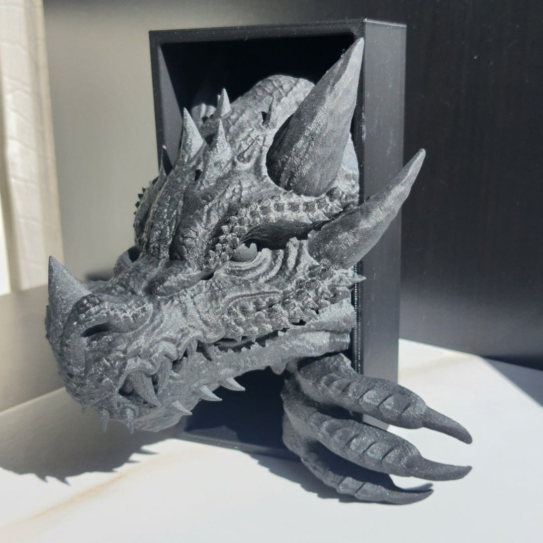 Dragon Book Nook – 3D Printed Fantasy Bookshelf Insert
