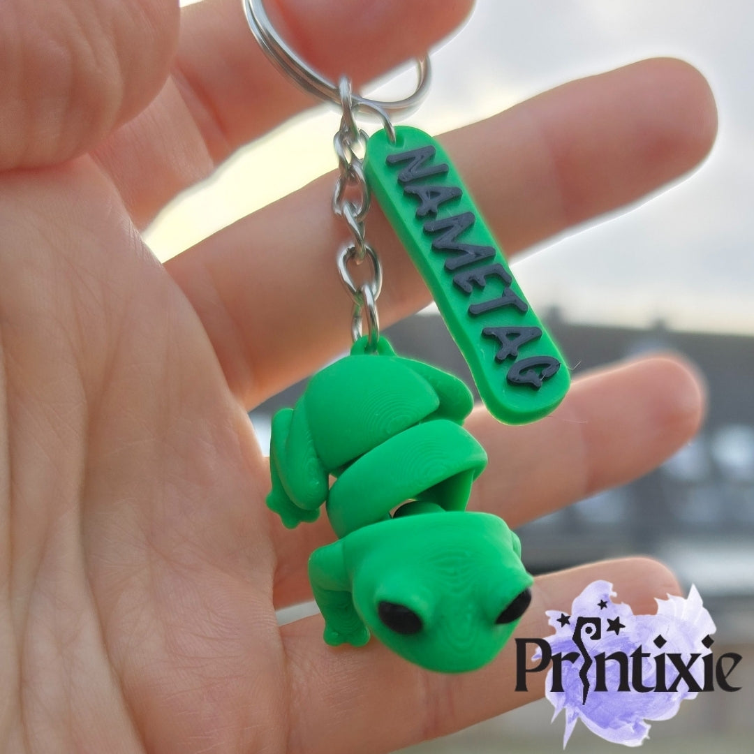 Frog_Minixie_keychain with nametag by_Printixie