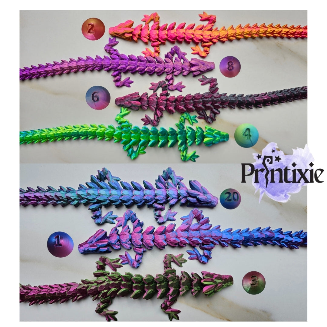 Gemstone Dragon color options printed by Printixie