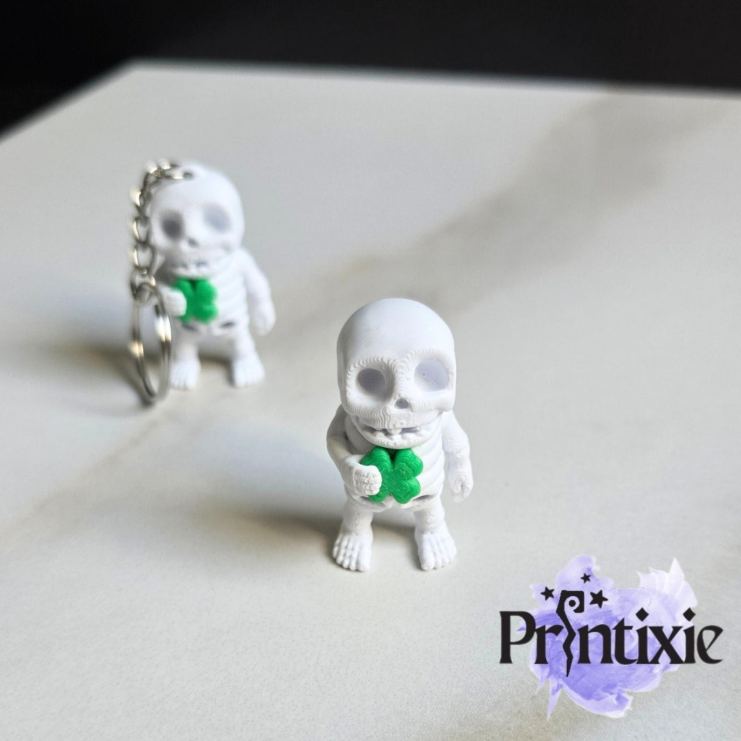 Lucky Skeleton Minixie and keychain by Printixie