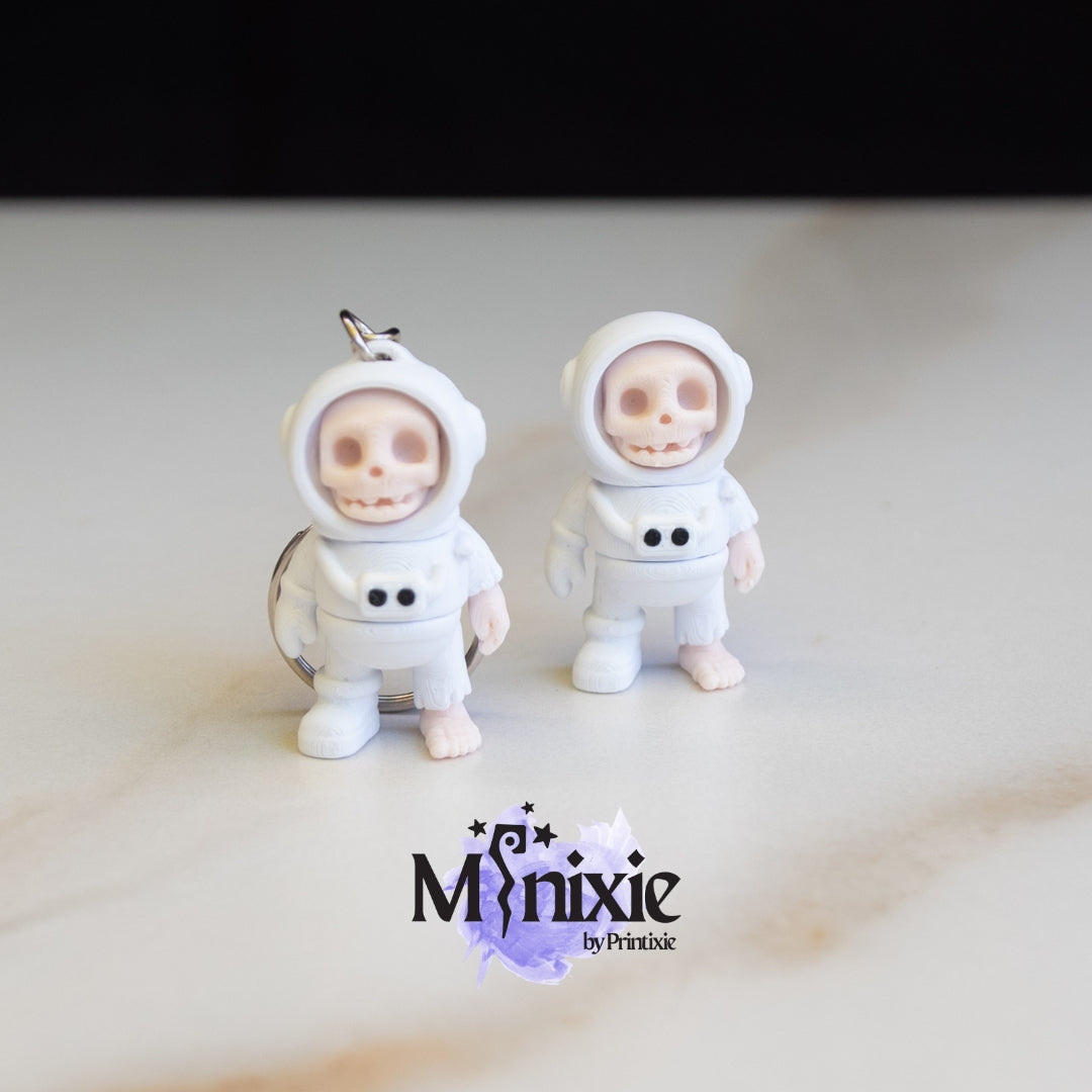 Astronaut Skeleton Minixie™ – Flexible 3D Printed Space Skeleton Toy, Custom Keychain & Decoration