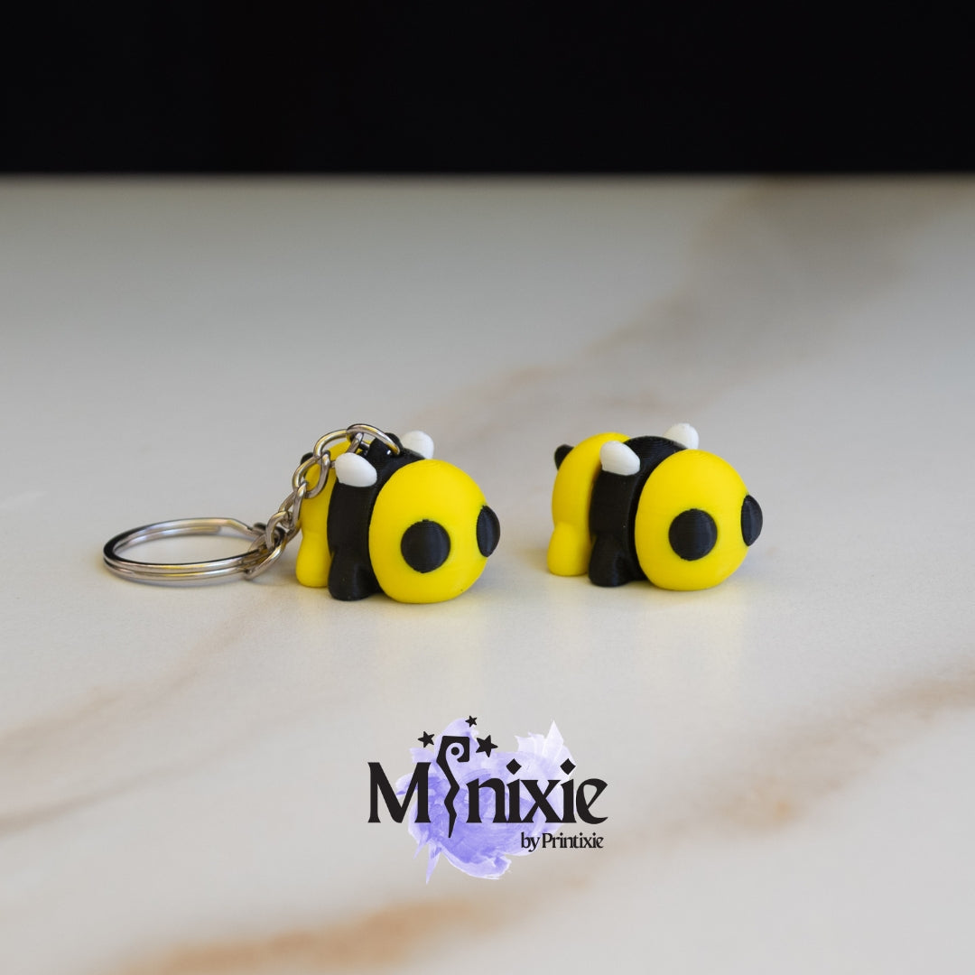 Bee Minixie™ – Flexible 3D Printed Tiny Bee Toy, Custom Keychain & Decoration