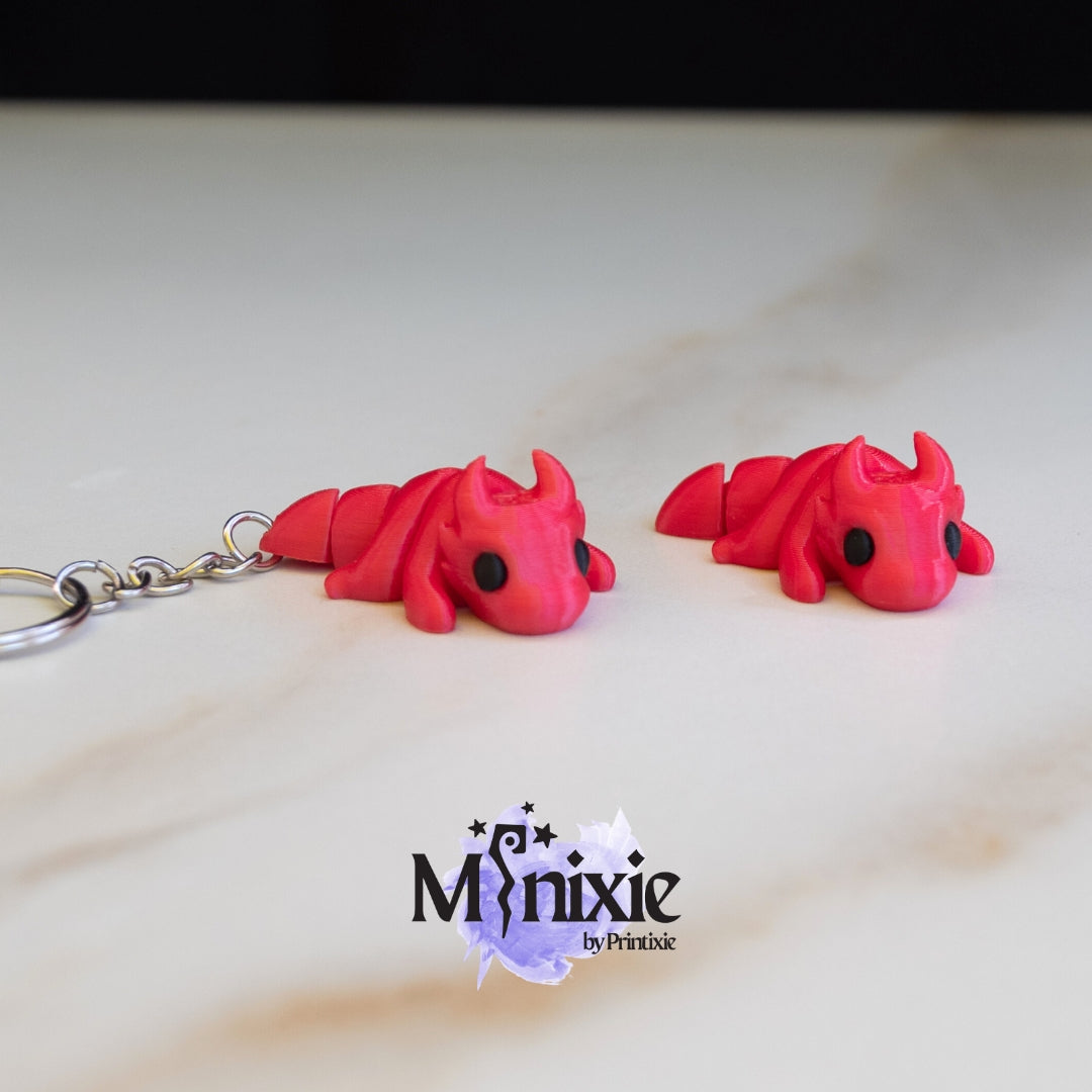 Dragon Minixie™ – Flexible 3D Printed Tiny Dragon Toy, Custom Keychain & Decoration