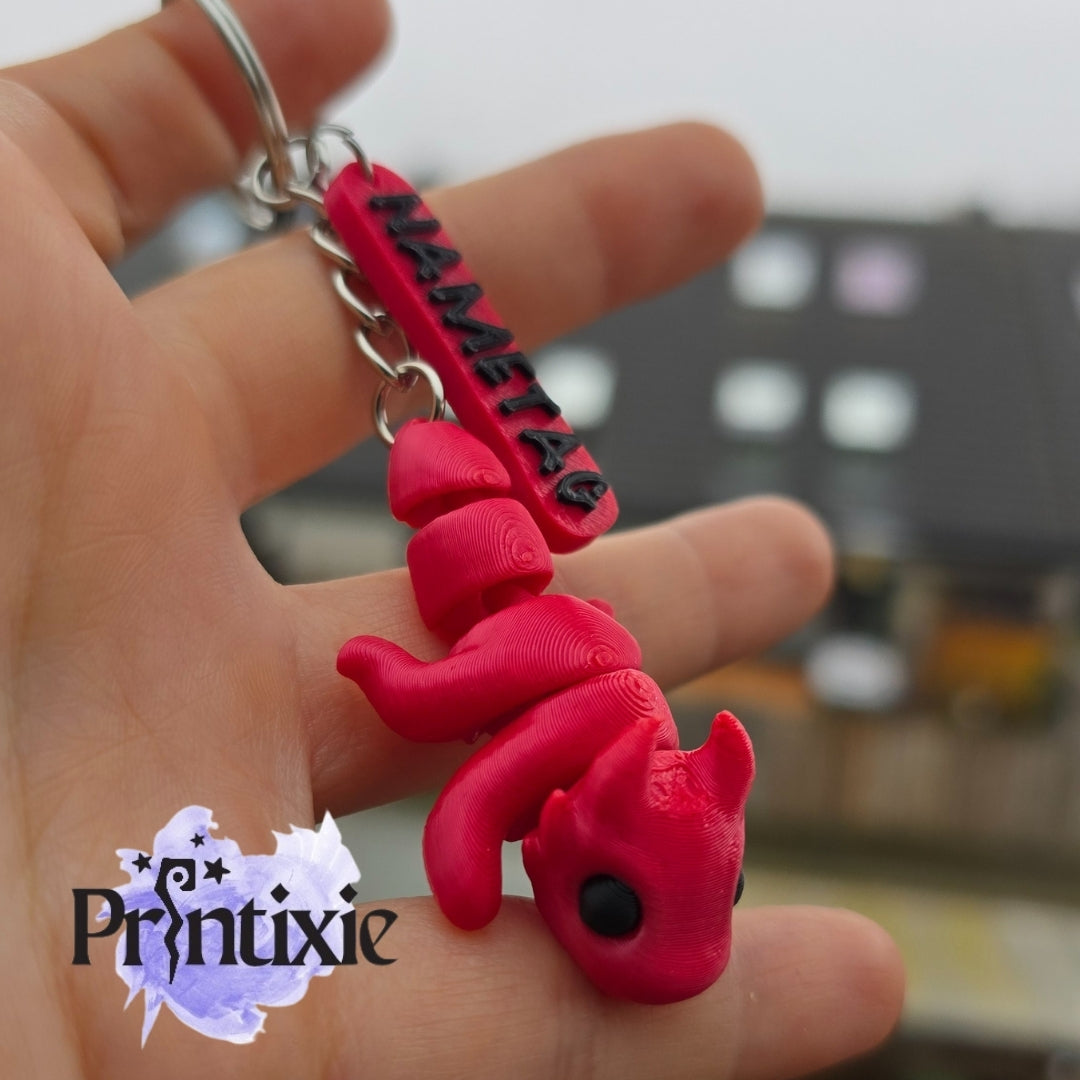 Minixie_Dragon keychain with nametag