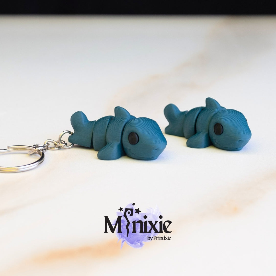 Shark Minixie™ – Flexible 3D Printed Tiny Ocean Toy, Custom Keychain & Decoration