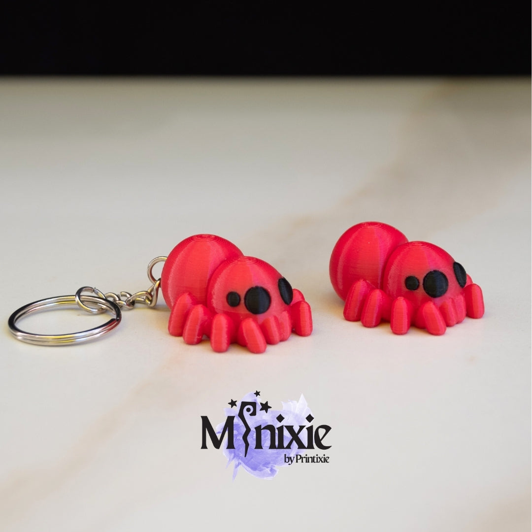 Spider Minixie™ – Flexible 3D Printed Tiny Bug Toy, Custom Keychain & Decoration