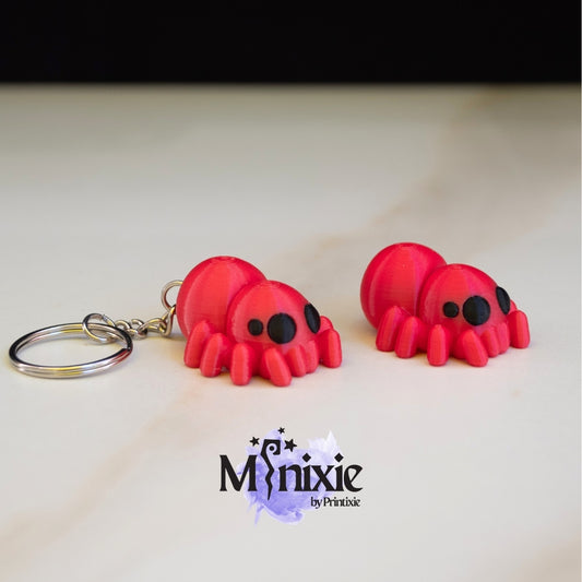 Spider Minixie® – Flexible 3D Printed Tiny Bug Toy, Custom Keychain & Decoration