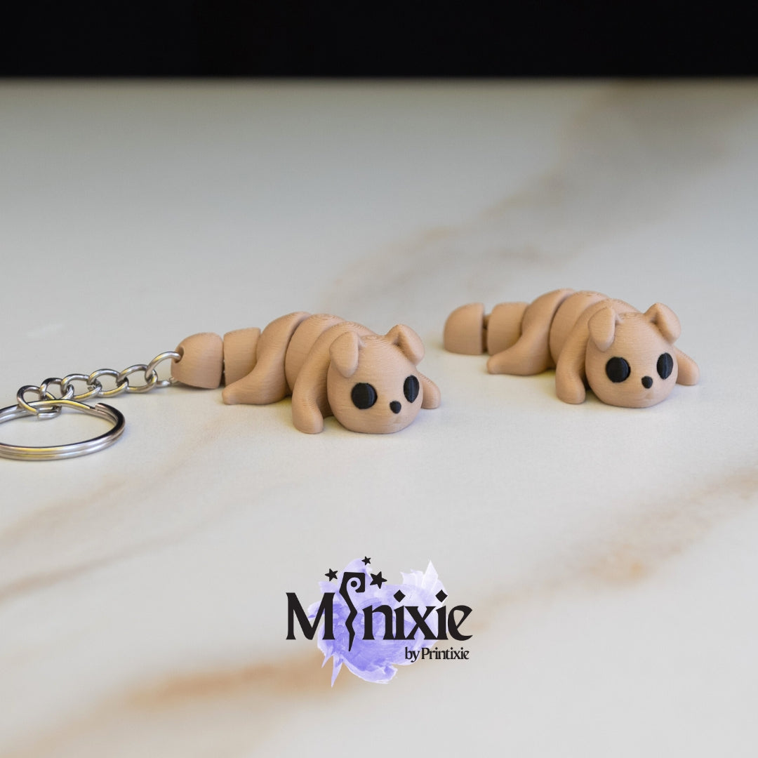 Dog Minixie™ – Flexible 3D Printed Tiny Puppy Toy, Custom Keychain & Decoration