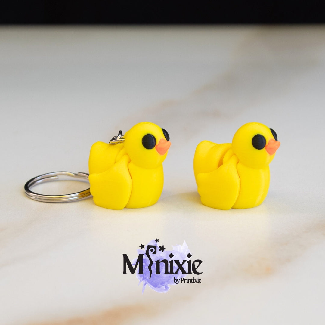 Duck Minixie™ – Flexible 3D Printed Tiny Pond Toy, Custom Keychain & Decoration