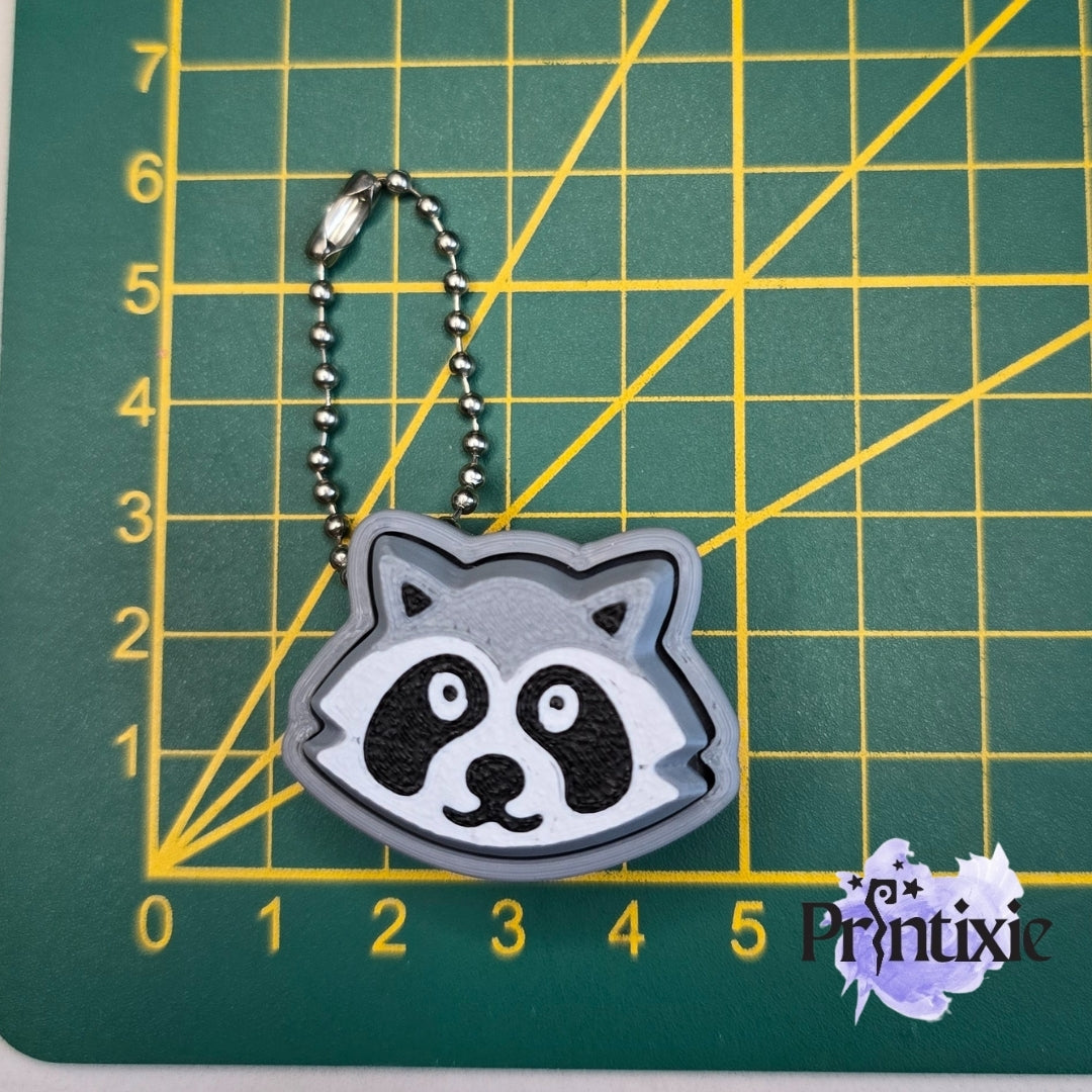 Raccoon Clicker Keychain Size - Printixie