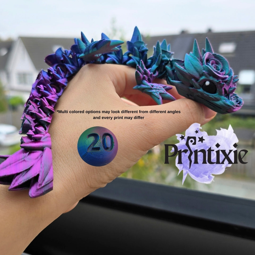 Rose dragon- Blue Purple Green