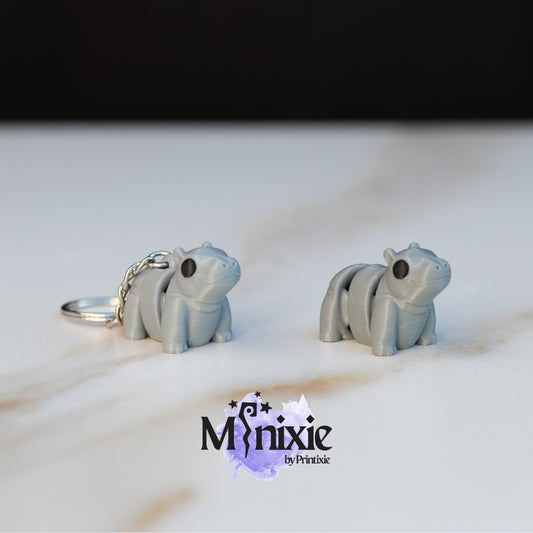Hippo Minixie® – Flexible 3D Printed Skeleton Toy, Custom Keychain & Decoration