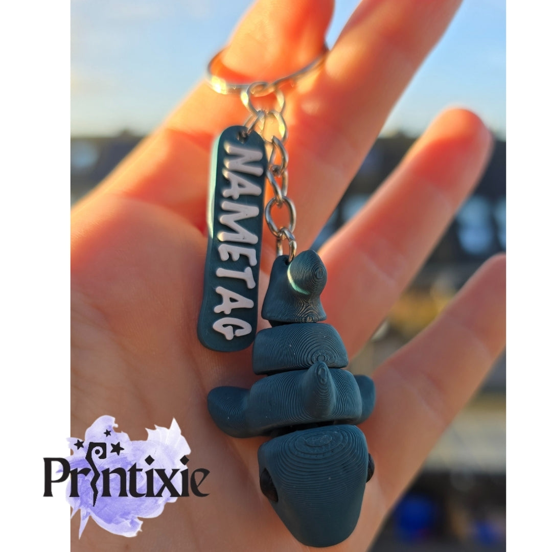 Shark Minixie keychain with nametag