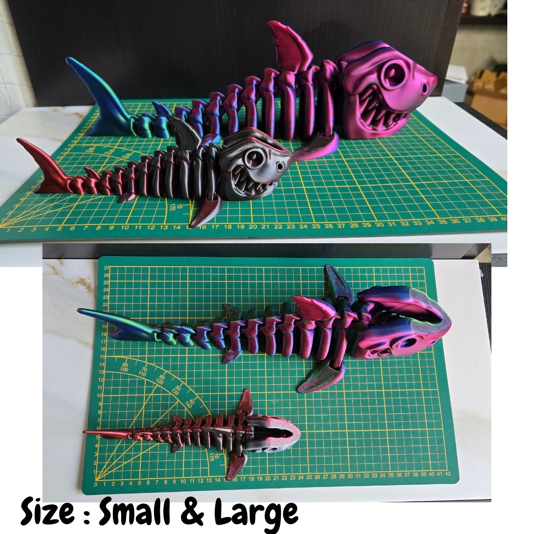 Shark Skeleton by Printixie- Compare 2 sizes