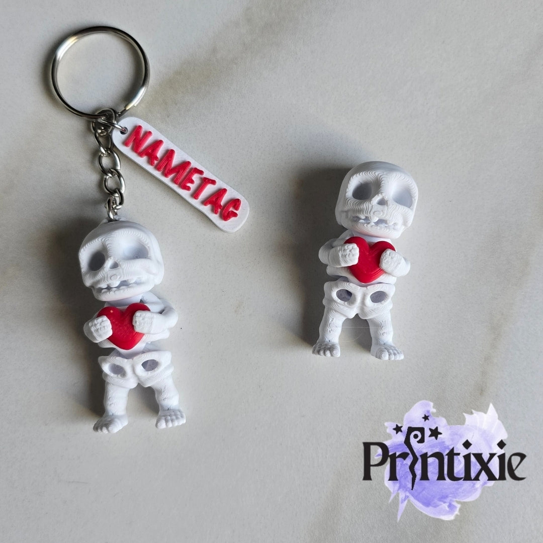 Valentine_Skeleton Minixie and keychain by Printixie