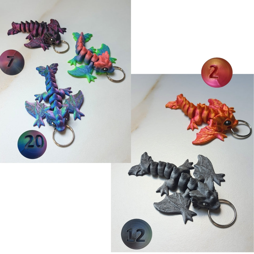 Wyvern Keychain Color Options by Printixie