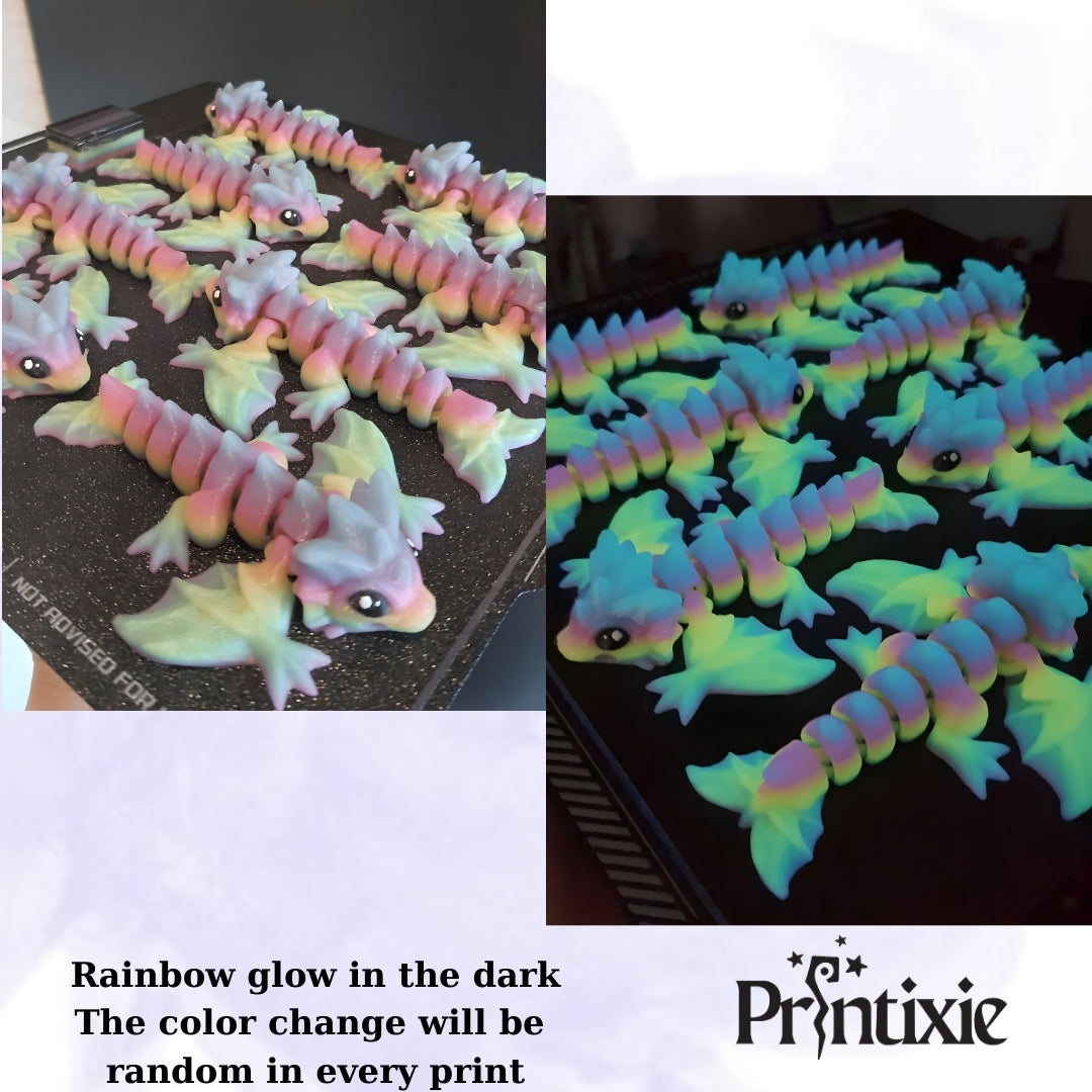 Wyvern Keychain Glow in Dark Color by Printixie