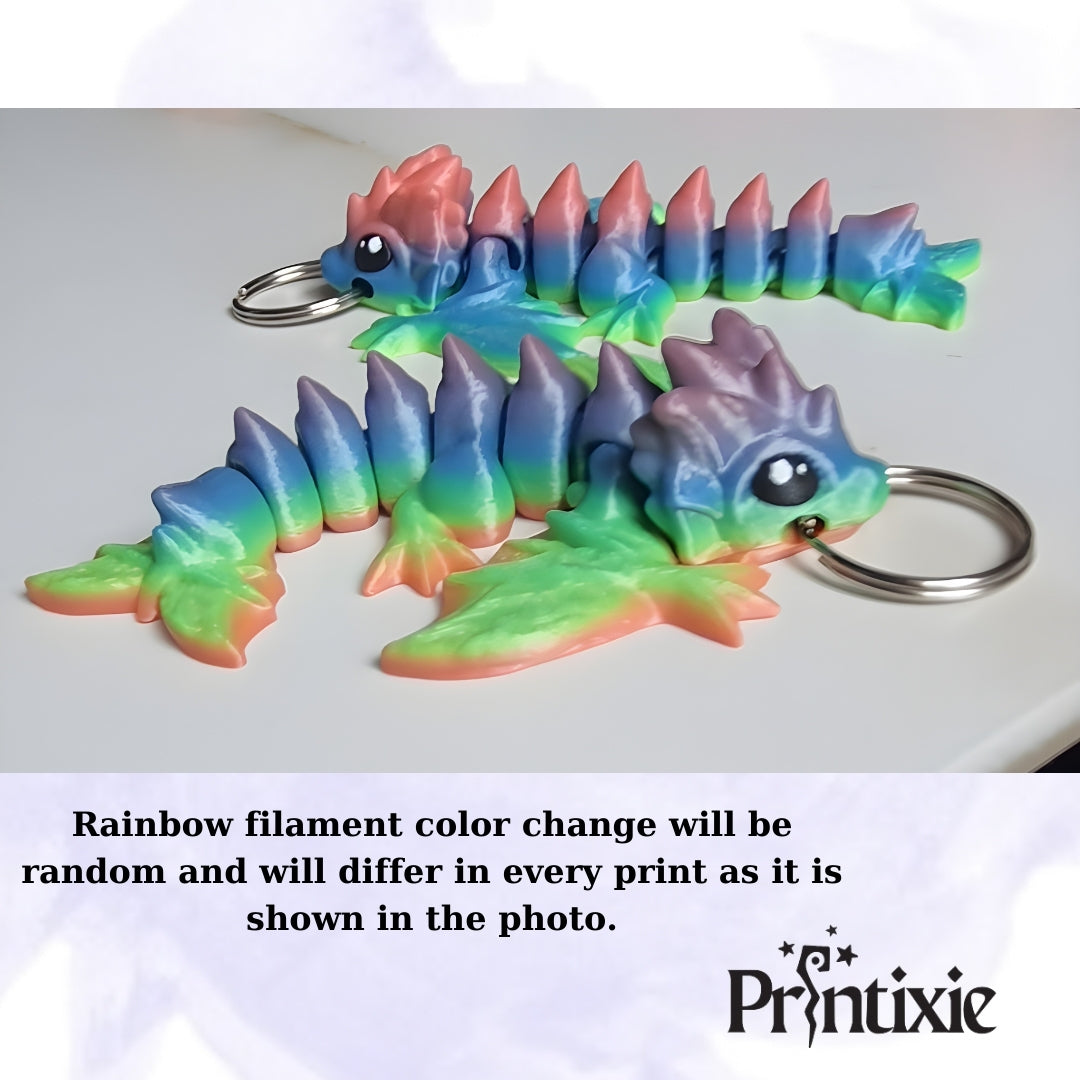 Wyvern Keychain Rainbow Color by Printixie