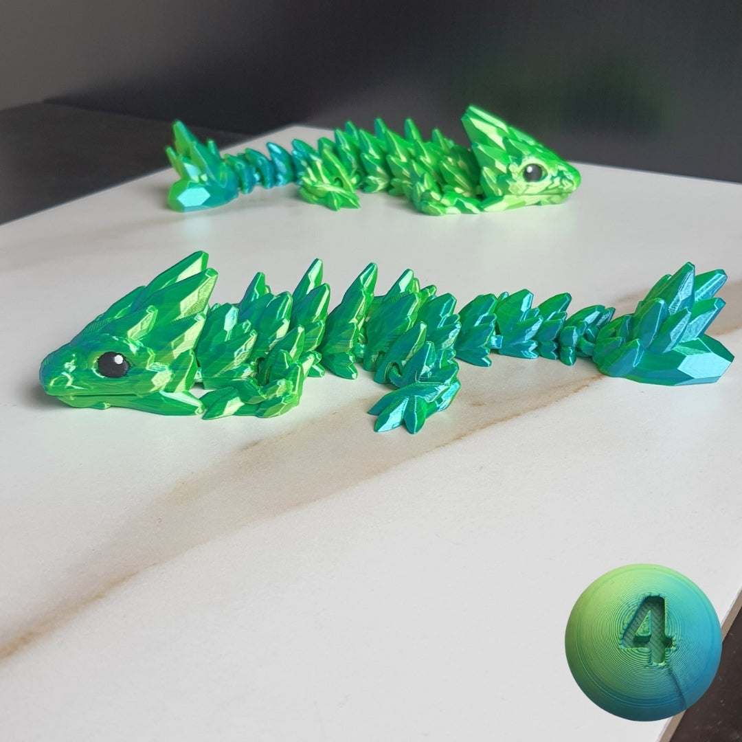 Printixie baby gemstone dragon – flexible 3D printed fantasy toy for collectors