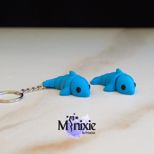 Dolphin Minixie™ – Figuurtje & sleutelhanger (naamlabel mogelijk)